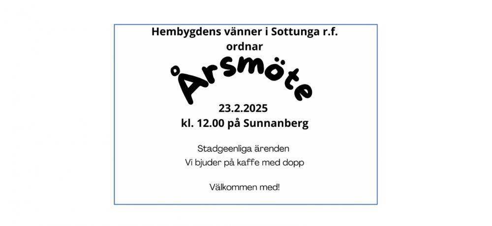 årsmöte hembygdens vänner i sottunga r.f.